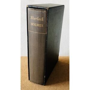 Vintage Sherlock Holmes HC Book Black Slipcover Halloween Decor Cameo Portrait